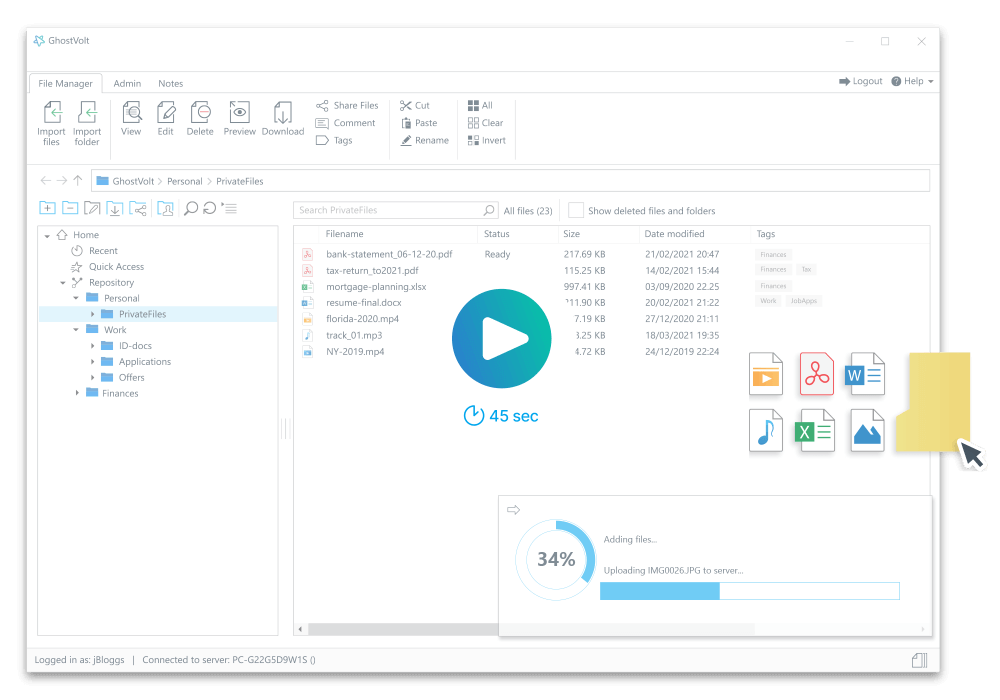 GhostVolt. Powerful encryption software with all the features you need