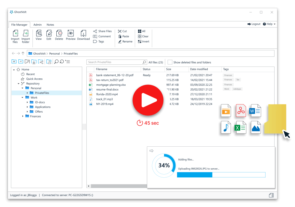 GhostVolt. Powerful encryption software with all the features you need