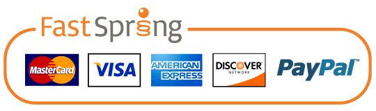 Powered by FastSpring secure payments Secure payment methods accepted by FastSpring: MasterCard, Visa, American Express, Discover and PayPal.