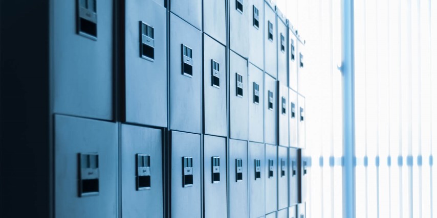 Vulnerable company data in a set of unlocked filing cabinets.