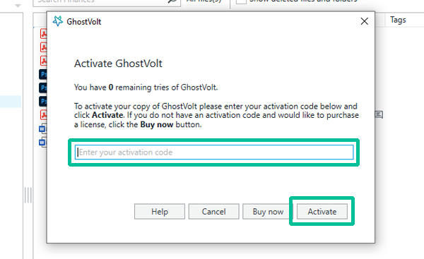 Enter your activation code and click Activate.