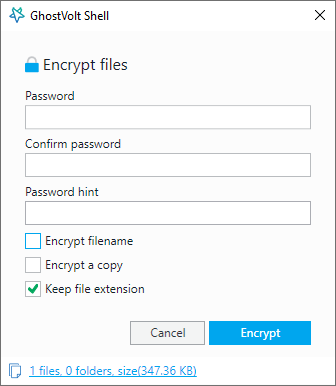 Encrypt files with a password