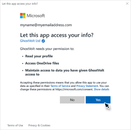 Allow GhostVolt access to yoru One Drive account.