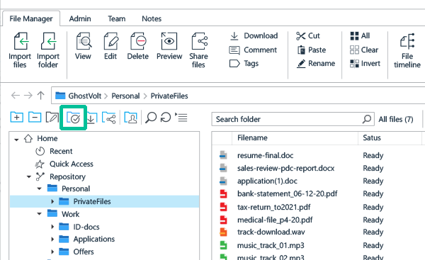 Folder audit window showing date and time, username, client machine, event type and more details.