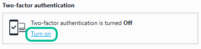 Turn on two factor auth