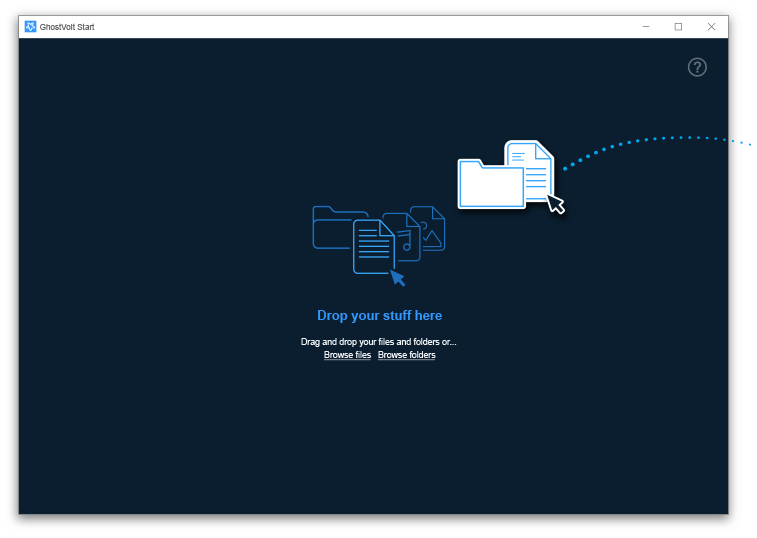 Drag and drop files into GhostVolt Start.